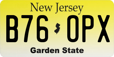 NJ license plate B76OPX