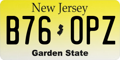 NJ license plate B76OPZ