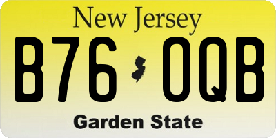 NJ license plate B76OQB