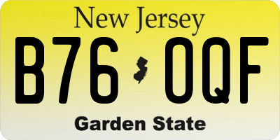 NJ license plate B76OQF