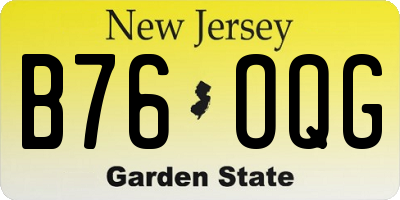 NJ license plate B76OQG
