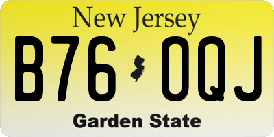 NJ license plate B76OQJ