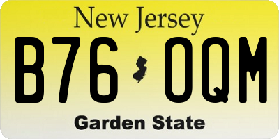 NJ license plate B76OQM