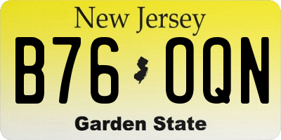 NJ license plate B76OQN