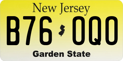 NJ license plate B76OQO