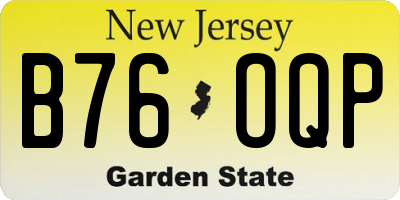 NJ license plate B76OQP