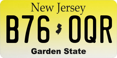 NJ license plate B76OQR