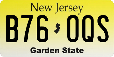 NJ license plate B76OQS