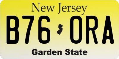 NJ license plate B76ORA