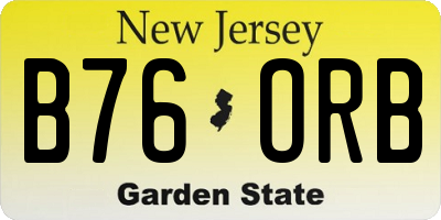 NJ license plate B76ORB