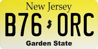 NJ license plate B76ORC