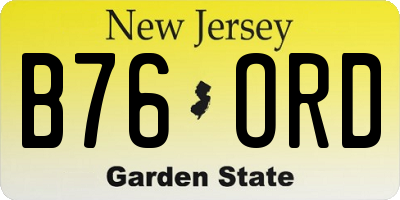NJ license plate B76ORD