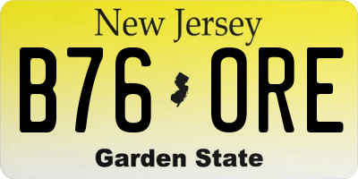 NJ license plate B76ORE