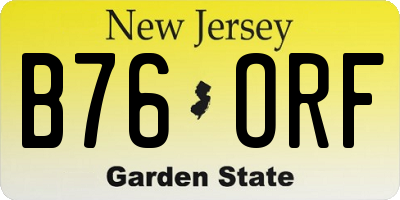 NJ license plate B76ORF