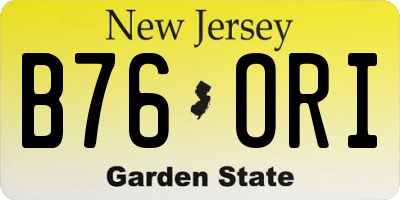 NJ license plate B76ORI