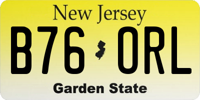 NJ license plate B76ORL