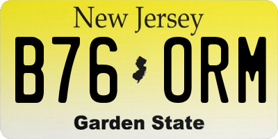 NJ license plate B76ORM