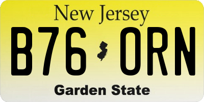 NJ license plate B76ORN