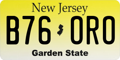 NJ license plate B76ORO