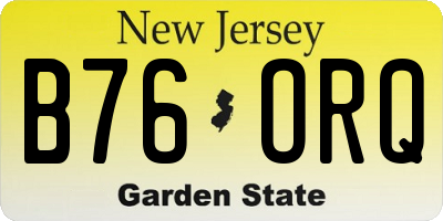 NJ license plate B76ORQ