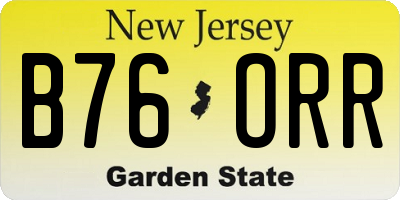 NJ license plate B76ORR