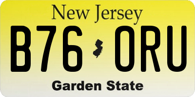 NJ license plate B76ORU