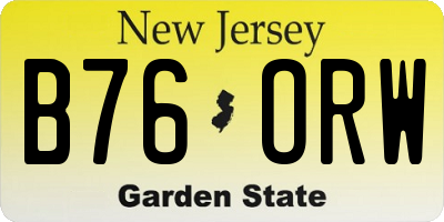 NJ license plate B76ORW