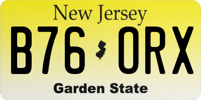 NJ license plate B76ORX