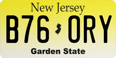 NJ license plate B76ORY