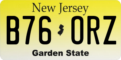 NJ license plate B76ORZ