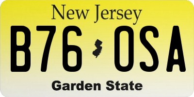 NJ license plate B76OSA