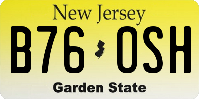 NJ license plate B76OSH