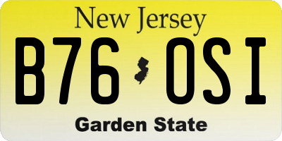 NJ license plate B76OSI