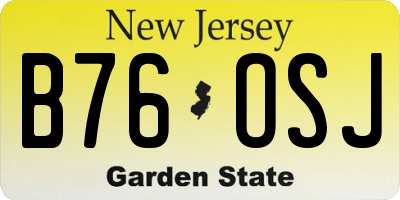 NJ license plate B76OSJ