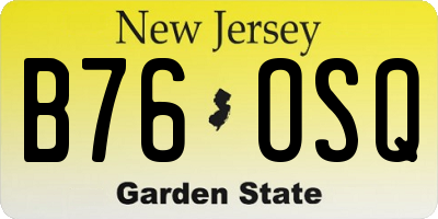 NJ license plate B76OSQ
