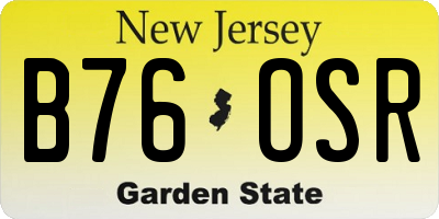 NJ license plate B76OSR