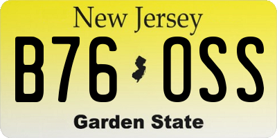 NJ license plate B76OSS