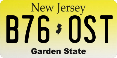NJ license plate B76OST