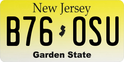 NJ license plate B76OSU