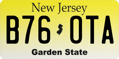 NJ license plate B76OTA