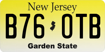 NJ license plate B76OTB