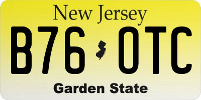 NJ license plate B76OTC