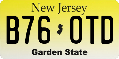 NJ license plate B76OTD