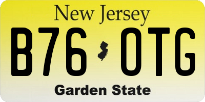 NJ license plate B76OTG