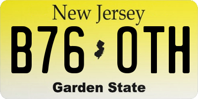 NJ license plate B76OTH