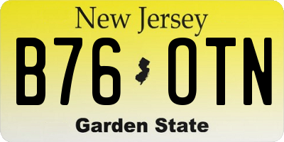 NJ license plate B76OTN