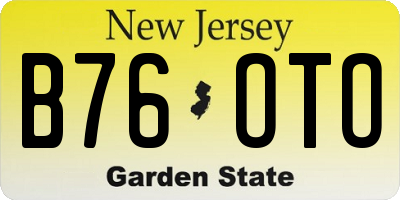 NJ license plate B76OTO