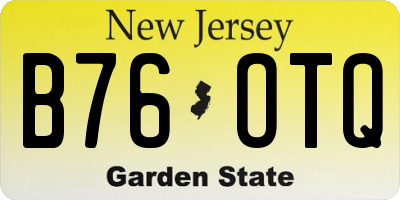 NJ license plate B76OTQ