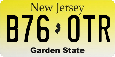 NJ license plate B76OTR