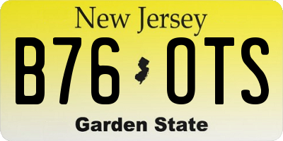 NJ license plate B76OTS